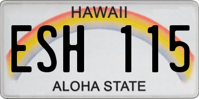 HI license plate ESH115