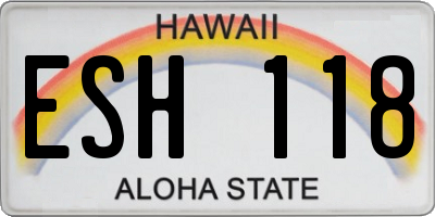 HI license plate ESH118