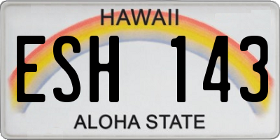 HI license plate ESH143