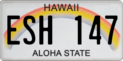 HI license plate ESH147