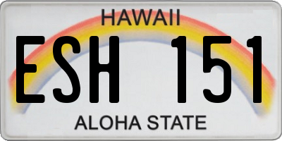 HI license plate ESH151