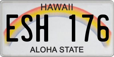 HI license plate ESH176