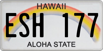 HI license plate ESH177