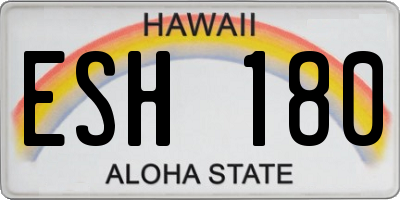 HI license plate ESH180