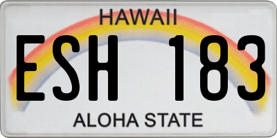 HI license plate ESH183