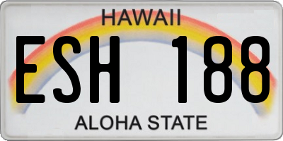 HI license plate ESH188