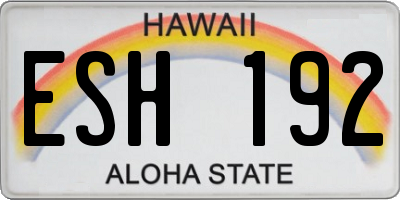 HI license plate ESH192