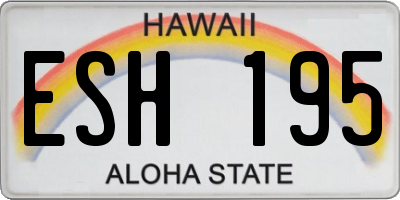 HI license plate ESH195