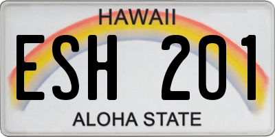 HI license plate ESH201