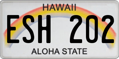 HI license plate ESH202