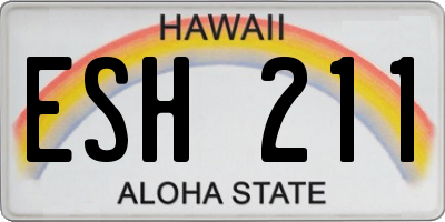 HI license plate ESH211