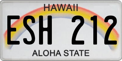 HI license plate ESH212