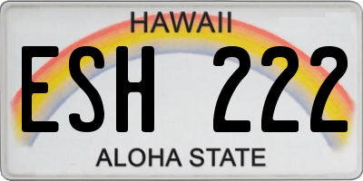 HI license plate ESH222