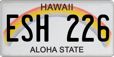 HI license plate ESH226