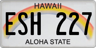 HI license plate ESH227