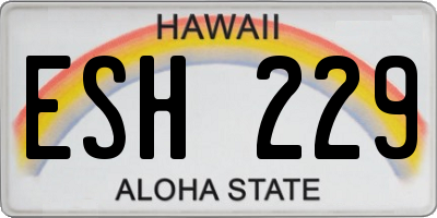 HI license plate ESH229