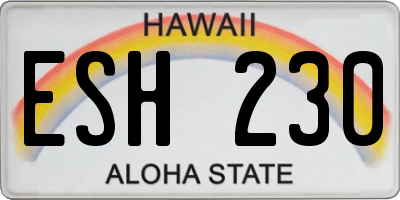 HI license plate ESH230