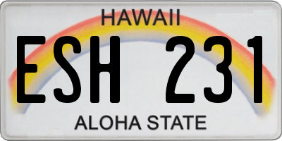 HI license plate ESH231