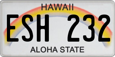 HI license plate ESH232