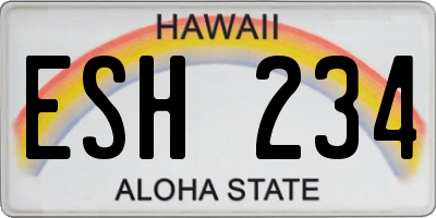 HI license plate ESH234