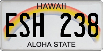 HI license plate ESH238