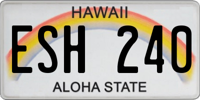 HI license plate ESH240