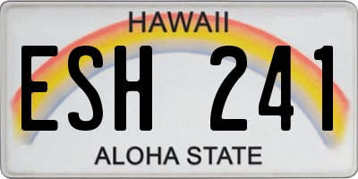 HI license plate ESH241