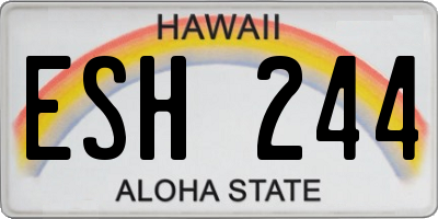 HI license plate ESH244