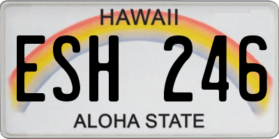 HI license plate ESH246