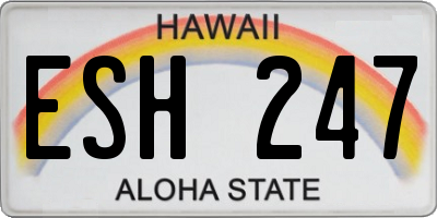 HI license plate ESH247