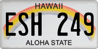 HI license plate ESH249