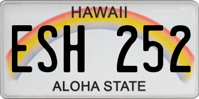 HI license plate ESH252