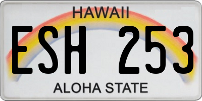 HI license plate ESH253