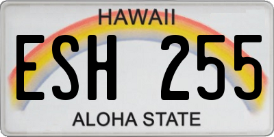 HI license plate ESH255