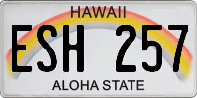 HI license plate ESH257