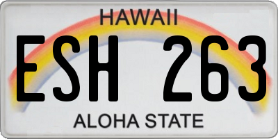 HI license plate ESH263