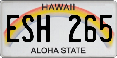 HI license plate ESH265