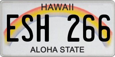HI license plate ESH266