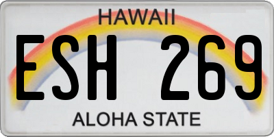 HI license plate ESH269