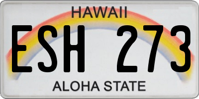 HI license plate ESH273