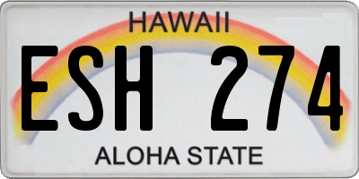HI license plate ESH274