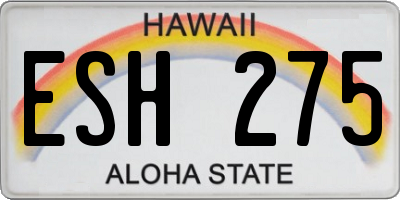 HI license plate ESH275