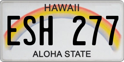 HI license plate ESH277