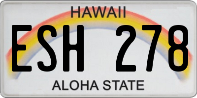HI license plate ESH278