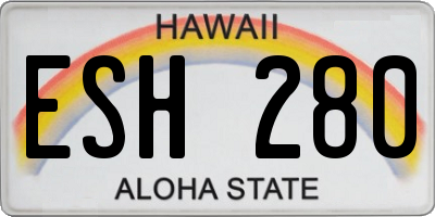 HI license plate ESH280