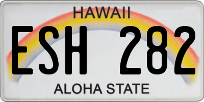 HI license plate ESH282