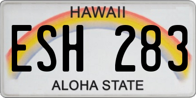 HI license plate ESH283