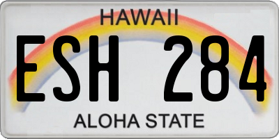 HI license plate ESH284