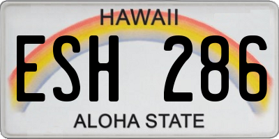 HI license plate ESH286