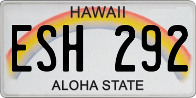 HI license plate ESH292